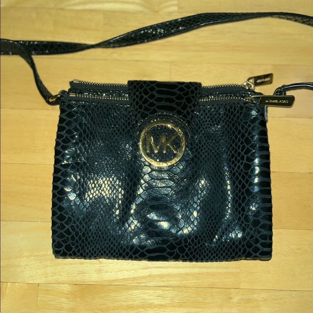 Michael Kors black snakeskin crossbody